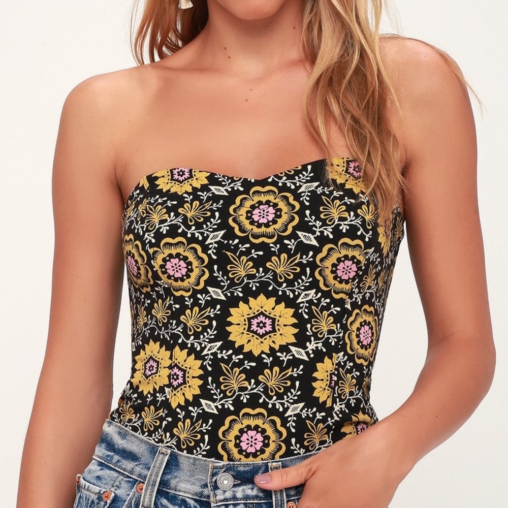 Free people daisy chain tie back tube top